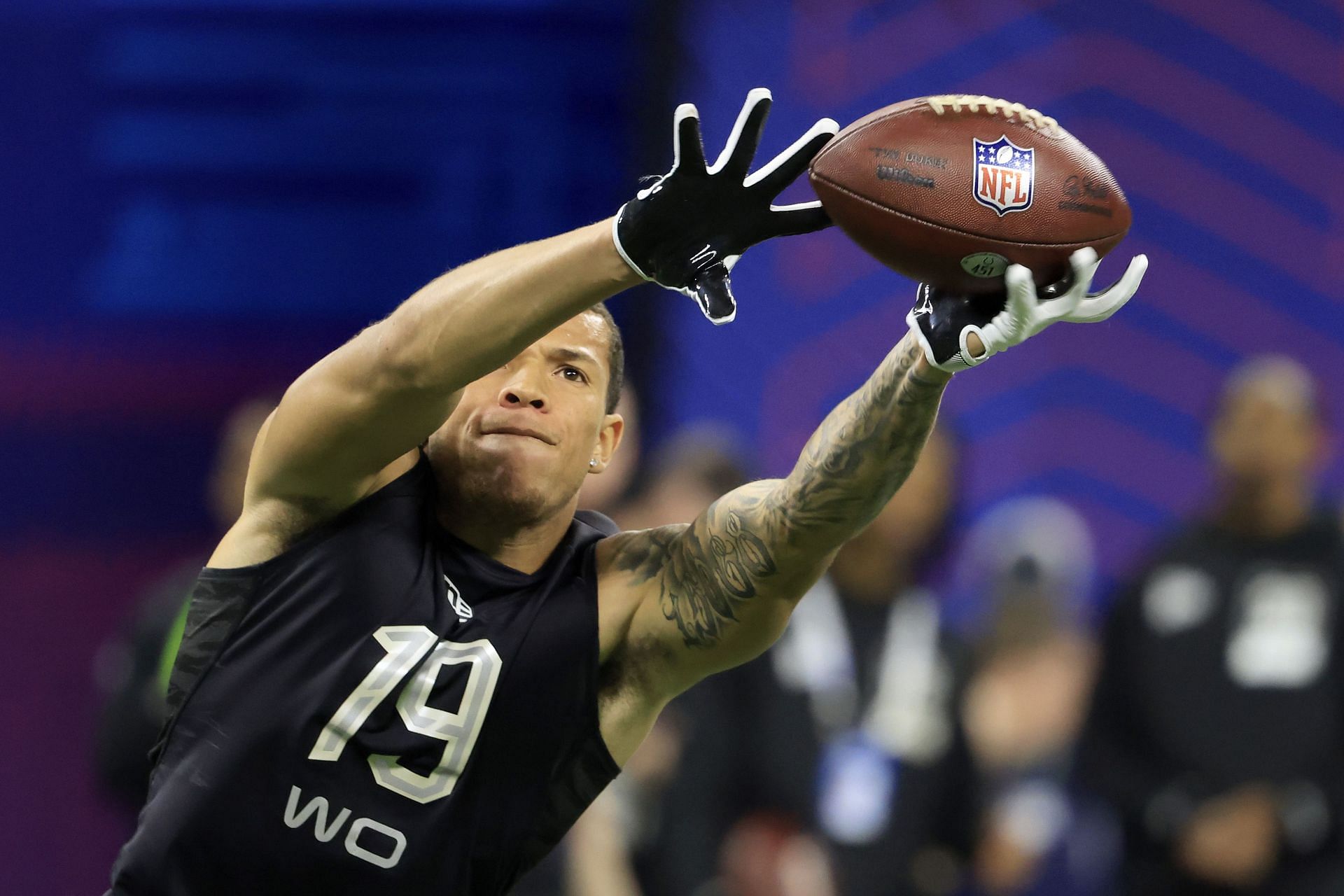 Wide receiver Skyy Moore at the NFL Combine