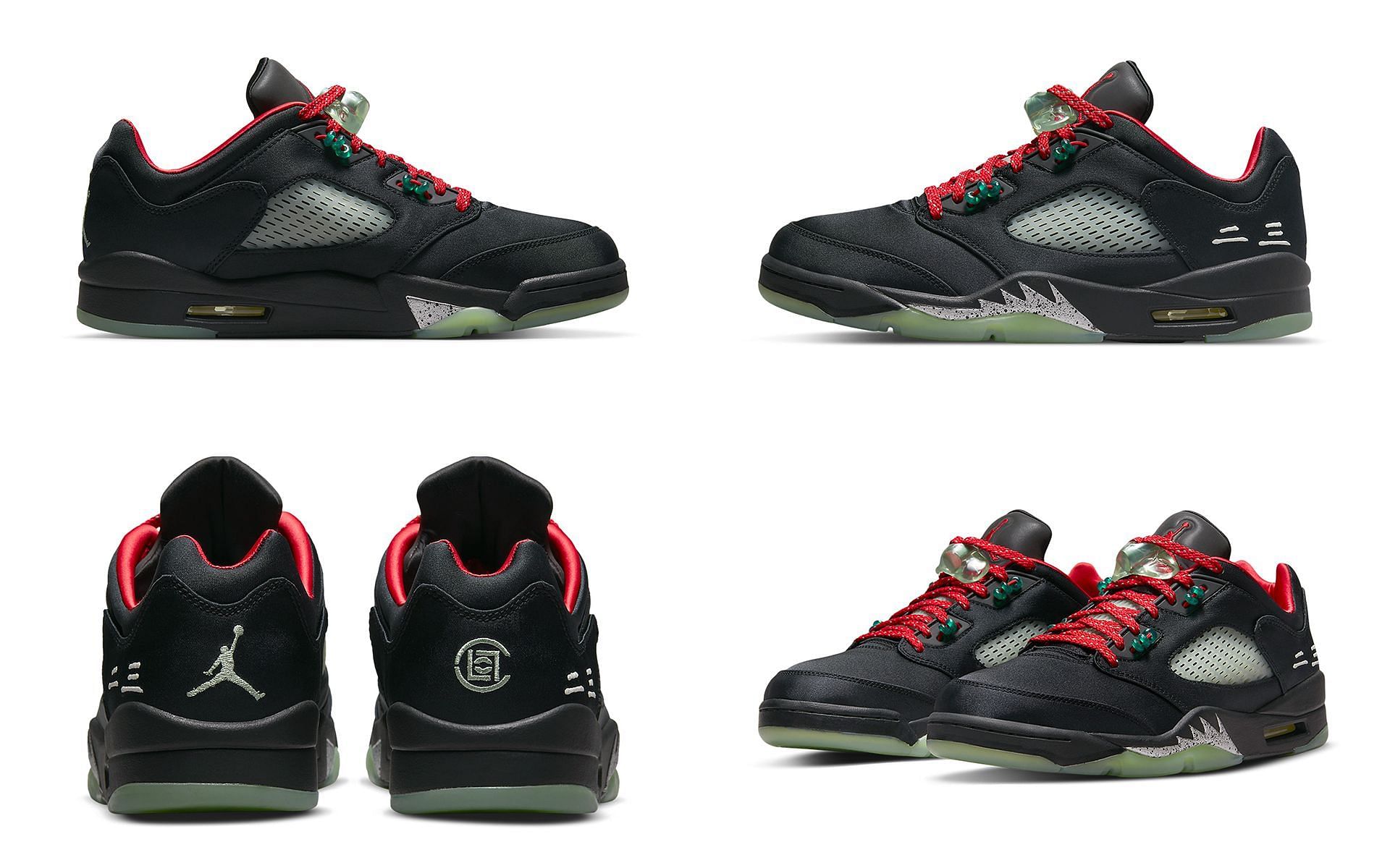 CLOT x Air Jordan 5 Low silhouettes (Image via Sportskeeda)