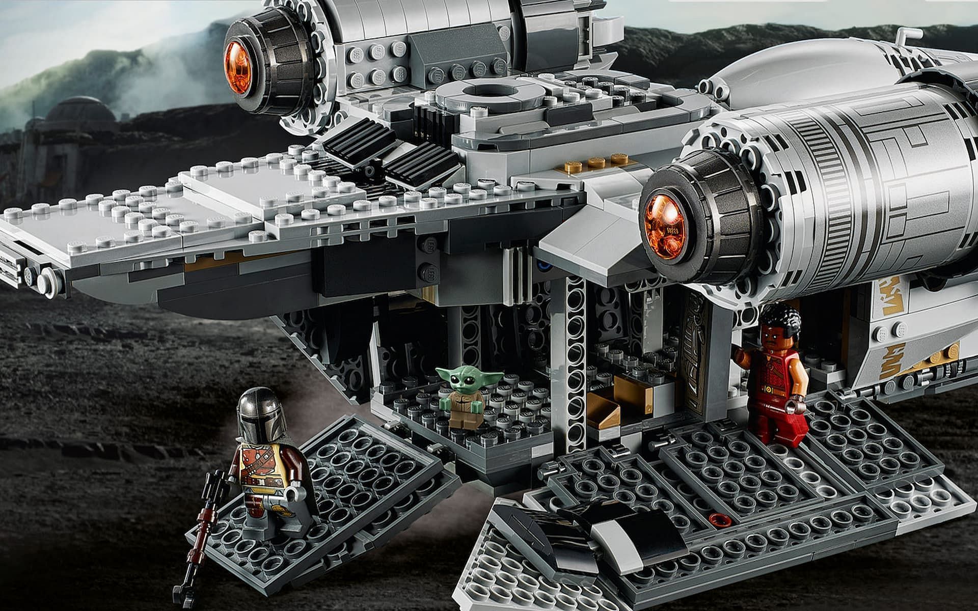 An advertisement image for the Razor Crest Lego set (Image via Lego)