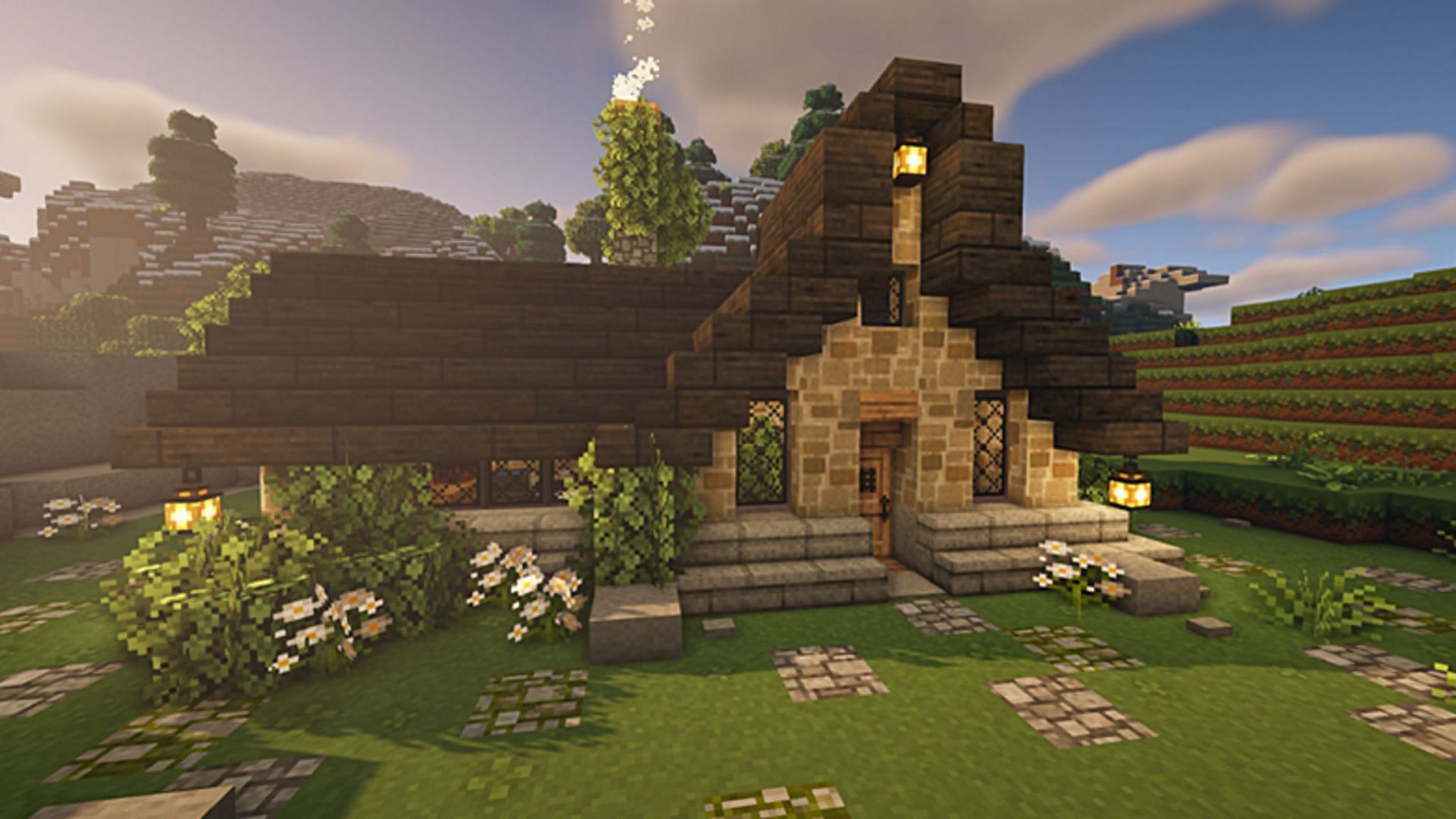Mountain cottages can look cozy and appealing without being massive or flashy (Image via Mojang || GodessOfCrows/YouTube)