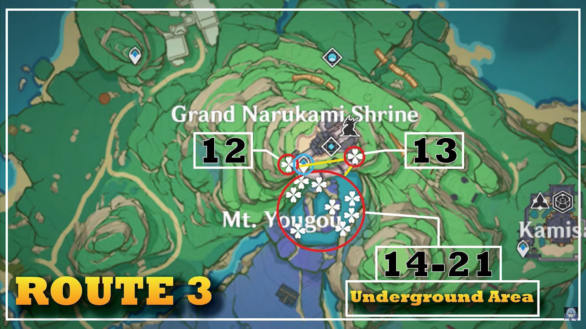 Farming Route 3 - Mt Yougou Underground Area (Image via Genshin Impact)