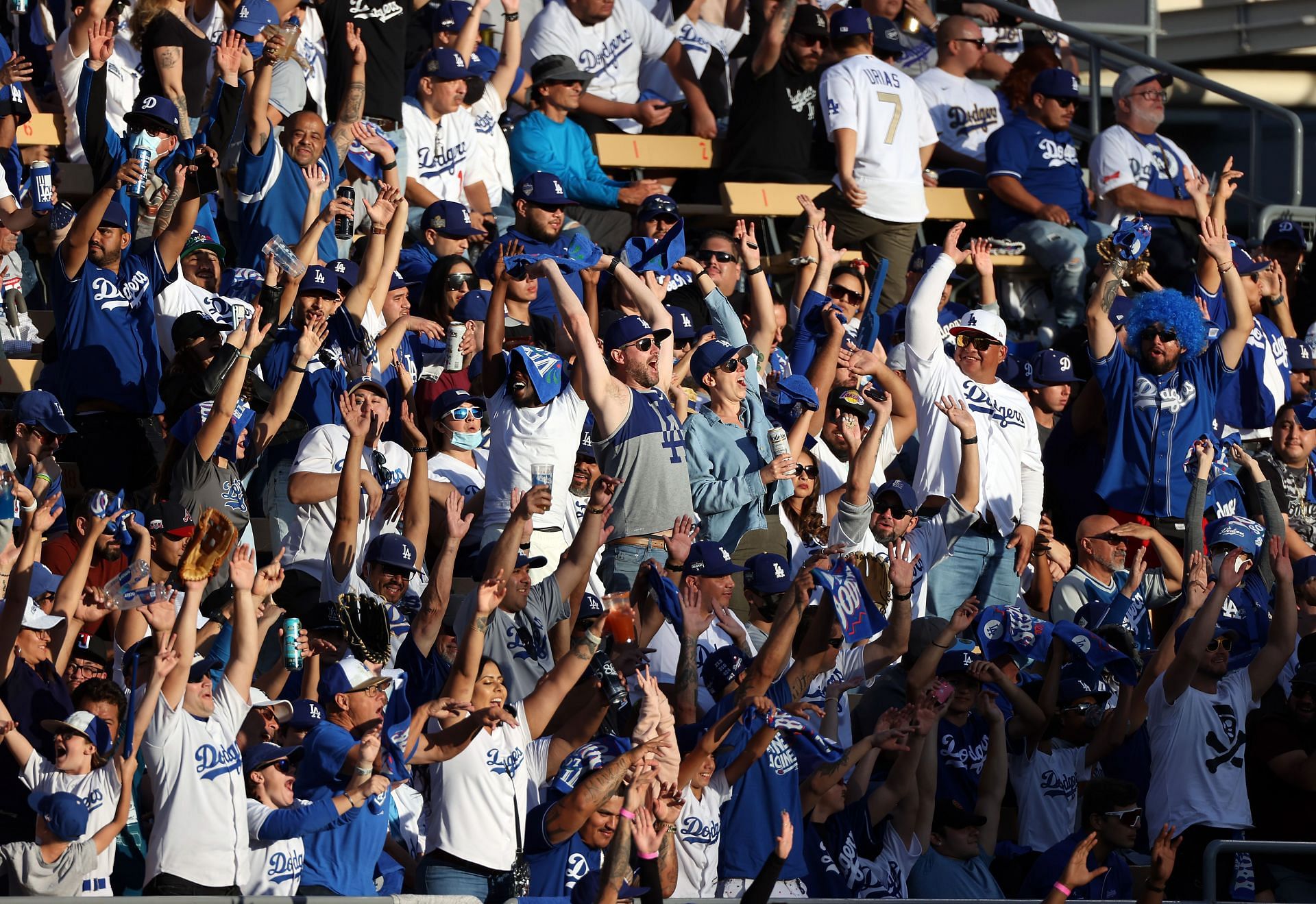 Dodgers fans erupt with excitement during last season&#039;s Naional League Championship Series - Atlanta Braves v Dodgers - Game Three