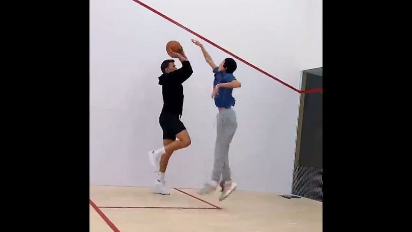 WATCH: Tom Brady shows off jump shot on the basketball court