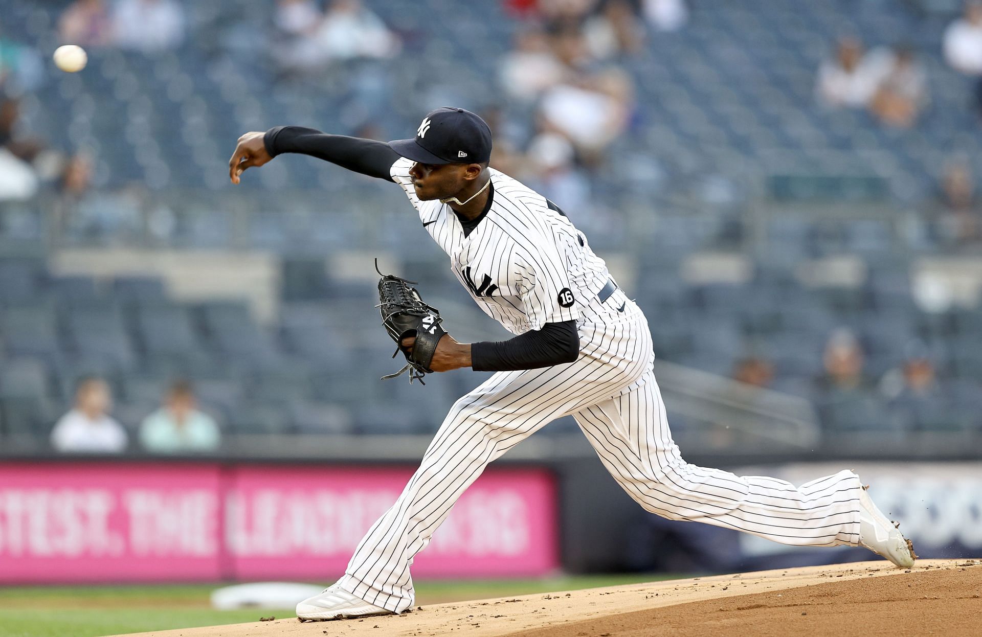 Domingo German pitching for the New York Yankees