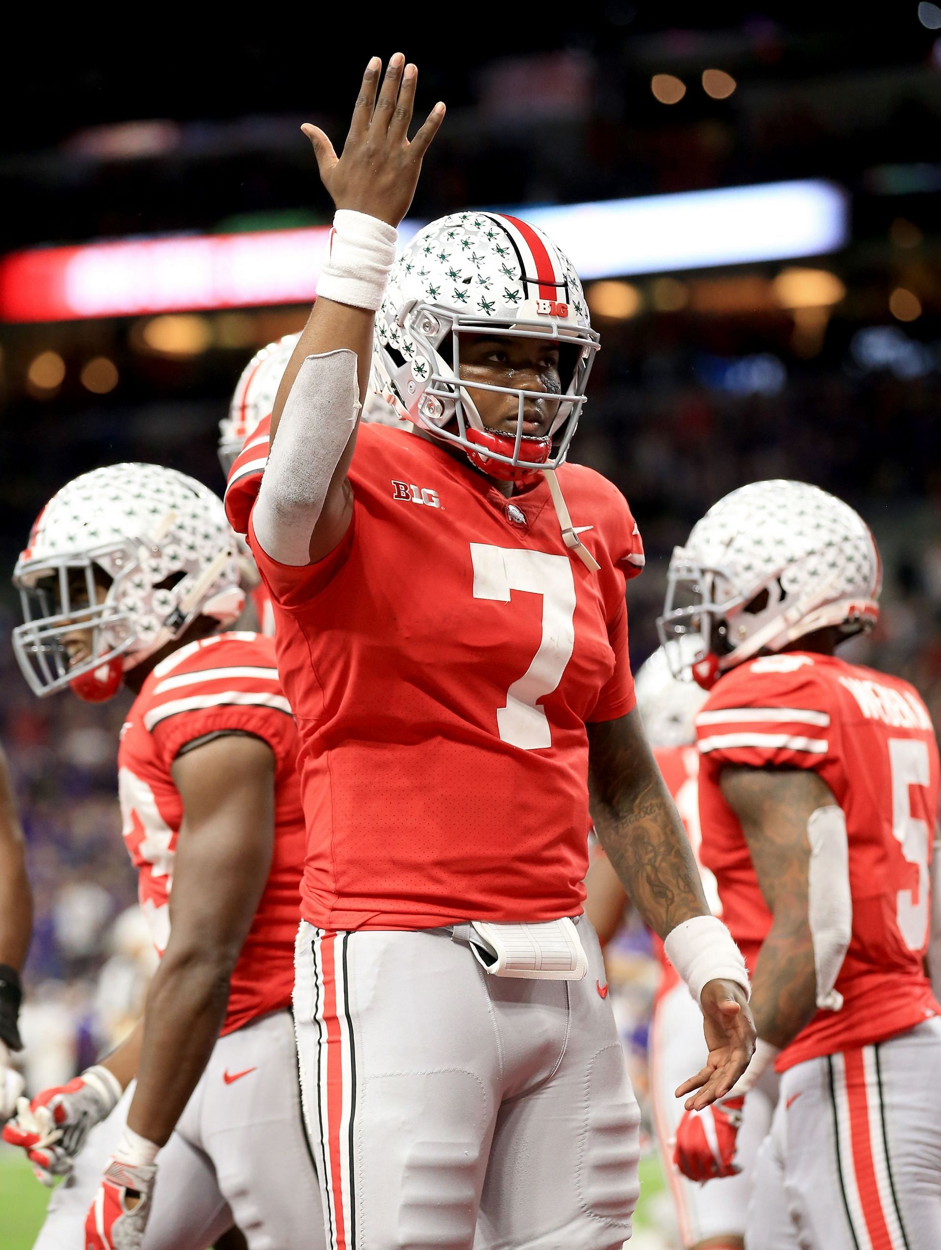 Dwayne Haskins while with the Ohio State Buckeyes