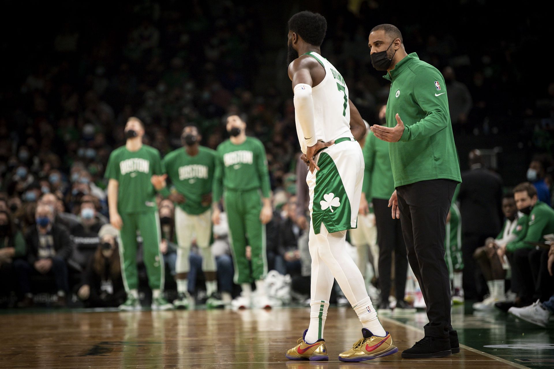 Boston Celtics coach Ime Udoka and star wing Jaylen Brown