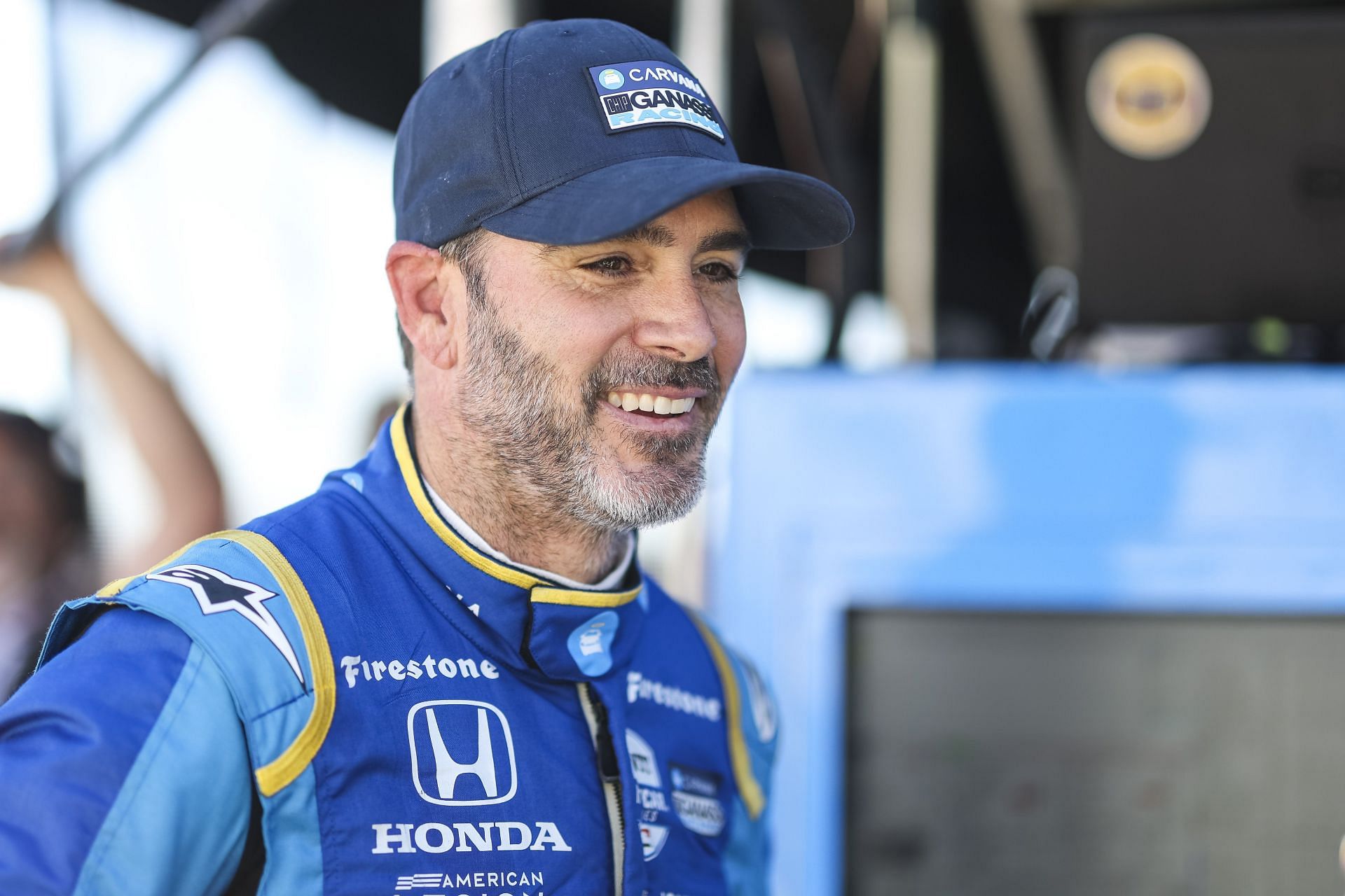 Jimmie Johnson during practice for the 2022 NTT IndyCar Series XPEL 375 at Texas Motor Speedway in Fort Worth, Texas. (Photo by James Gilbert/Getty Images)