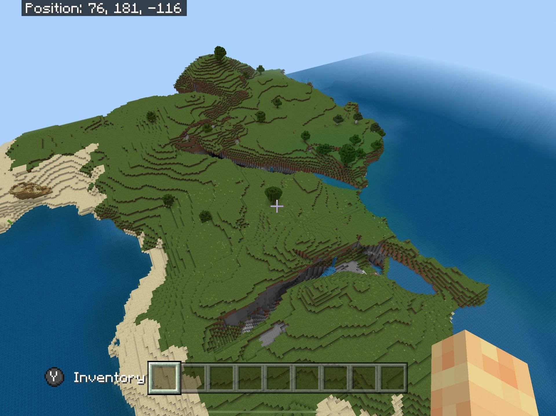 This seed will spawn users on a survival island surrounded by other islands that can be the start of a great adventure (Image via Minecraft)