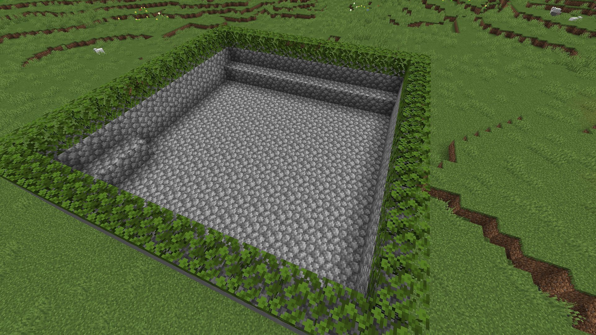 The empty platform built (Image via Minecraft)