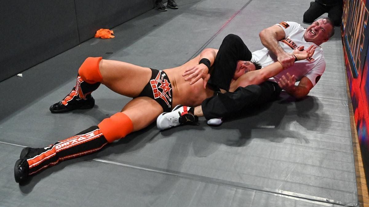 Shane McMahon viciously attacks The Miz, after failing to recapture the SmackDown Tag Team Titles