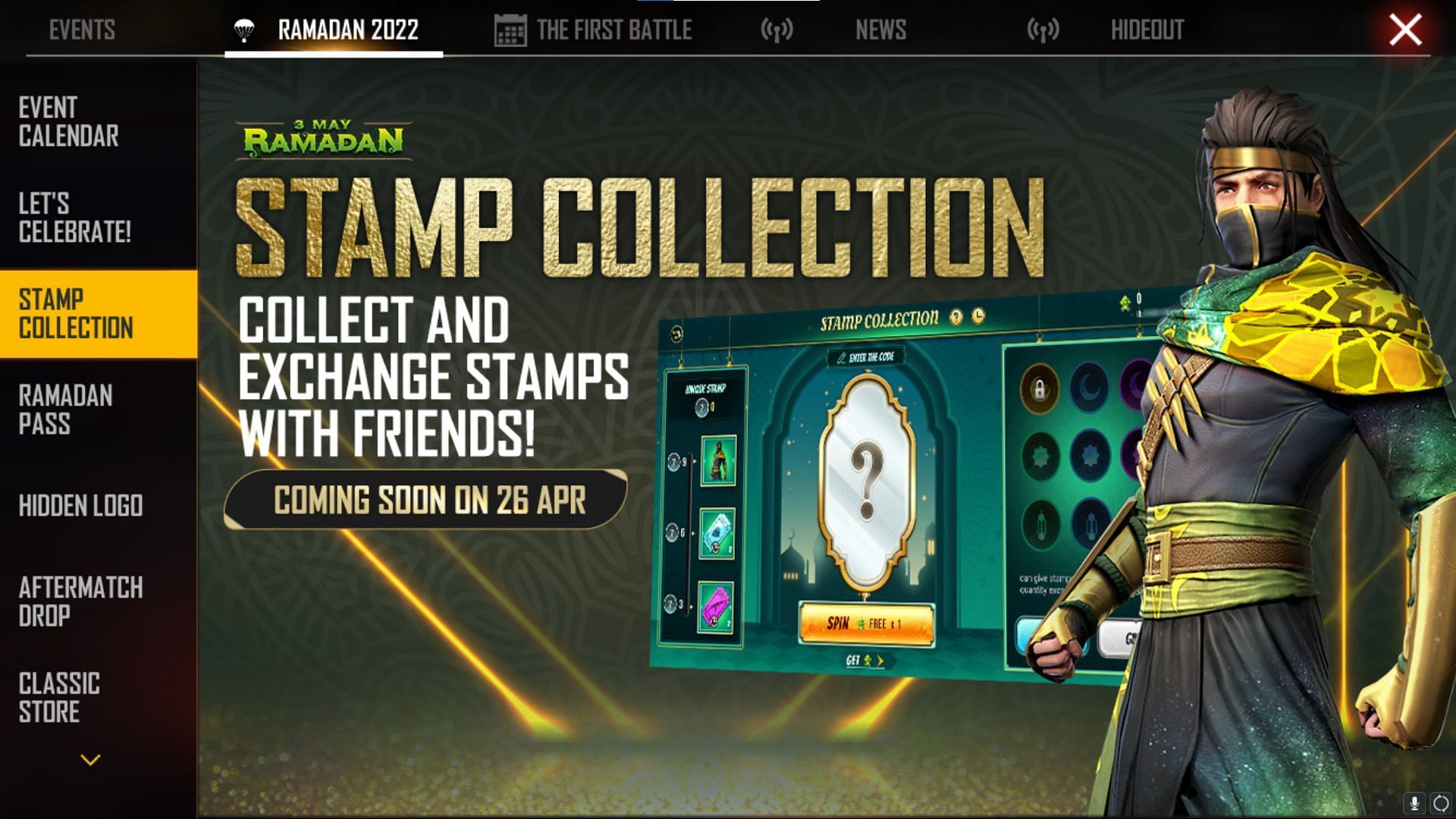 Users will receive Timbered Charmer Galaxy from the Stamp Collection event (Image via Garena)