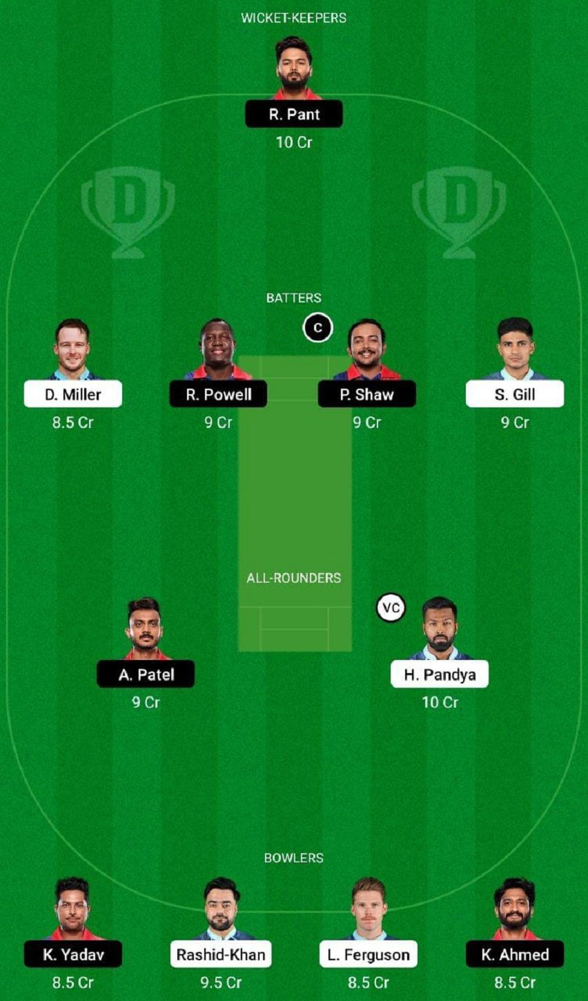 GT vs DC Dream11 Fantasy Tip #2