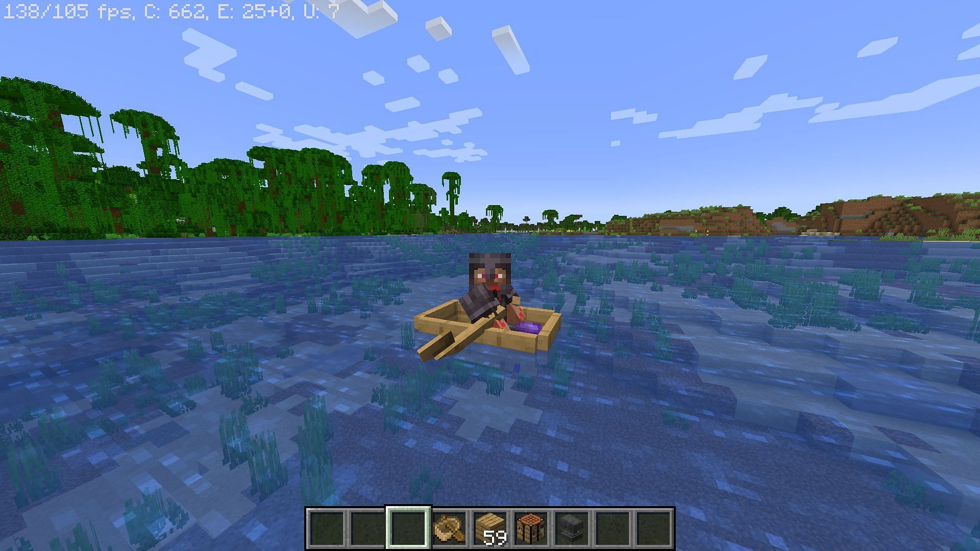 Easiest way to travel on water (Image via Minecraft)