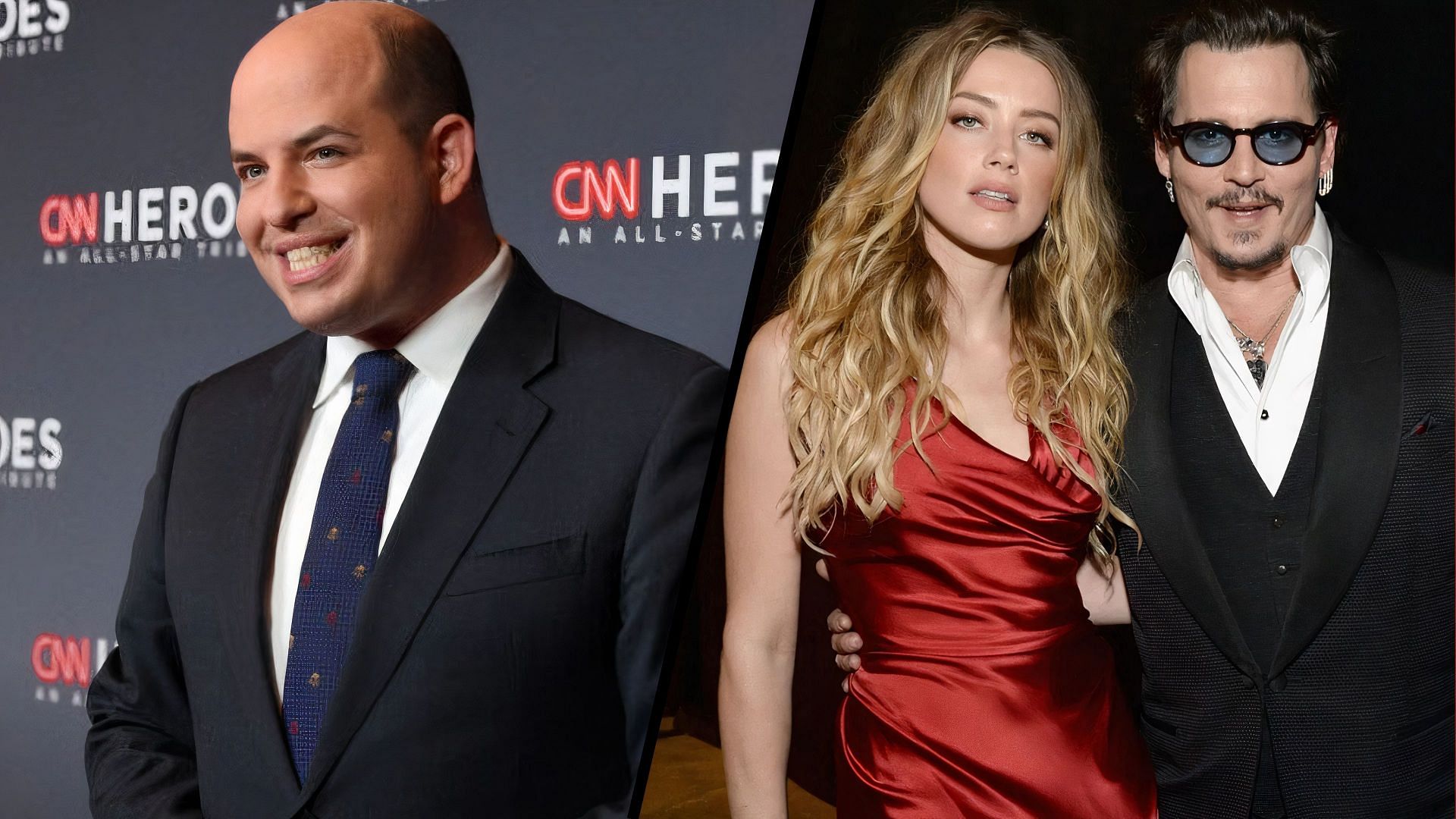 Stelter, Heard, and Depp (Image via Kevin Mazur/Getty Images and Michael Kovac/Getty Images)