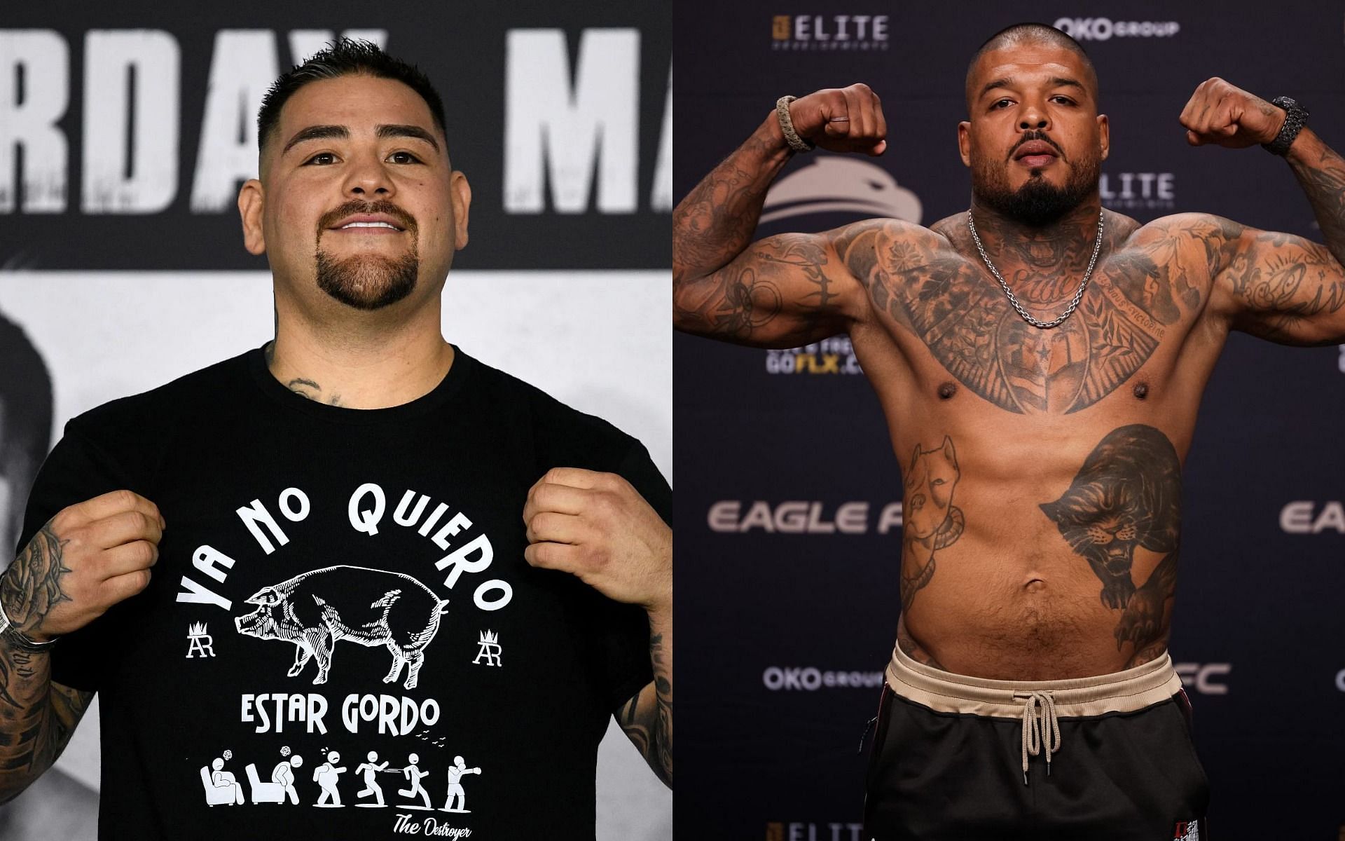 Andy Ruiz Jr. (L) is now set for his return against Tyrone Spong (R)