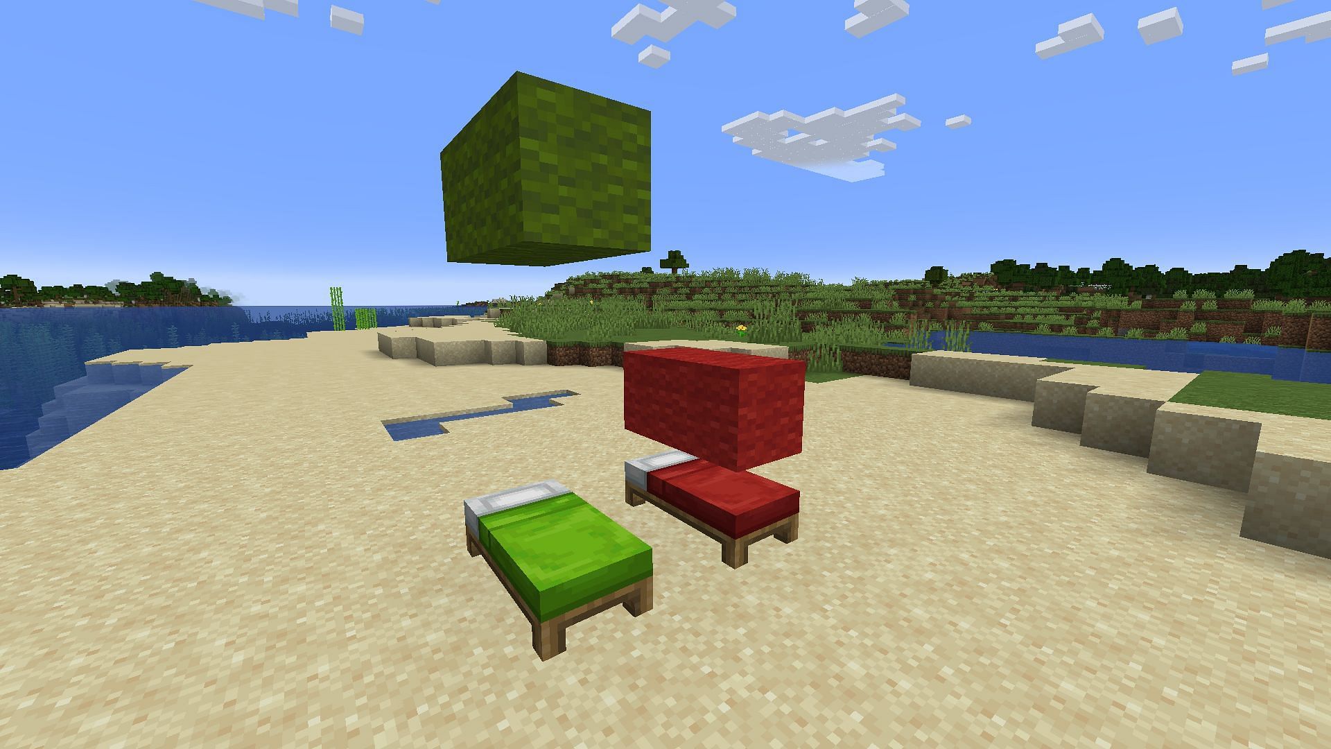 A comparison between valid and invalid villager beds (Image via Minecraft)