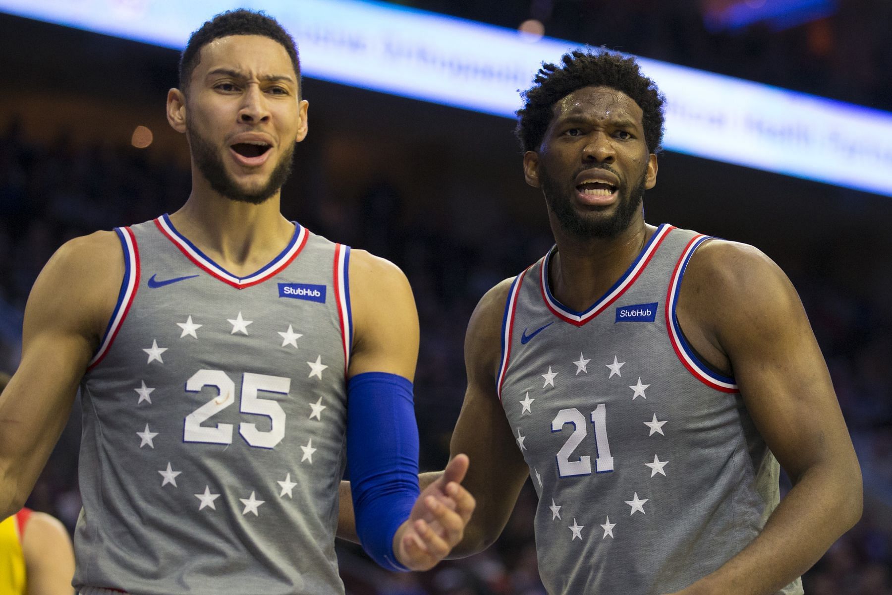 Ben Simmons and Joel Embiid during their time at the Philadelphia 76ers