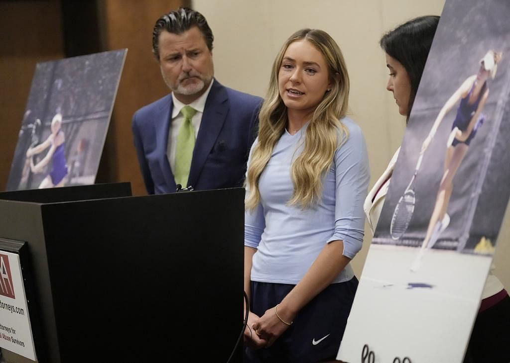 Kylie McKenzie announces her lawsuit against the USTA at a press conference in Arizona on Tuesday