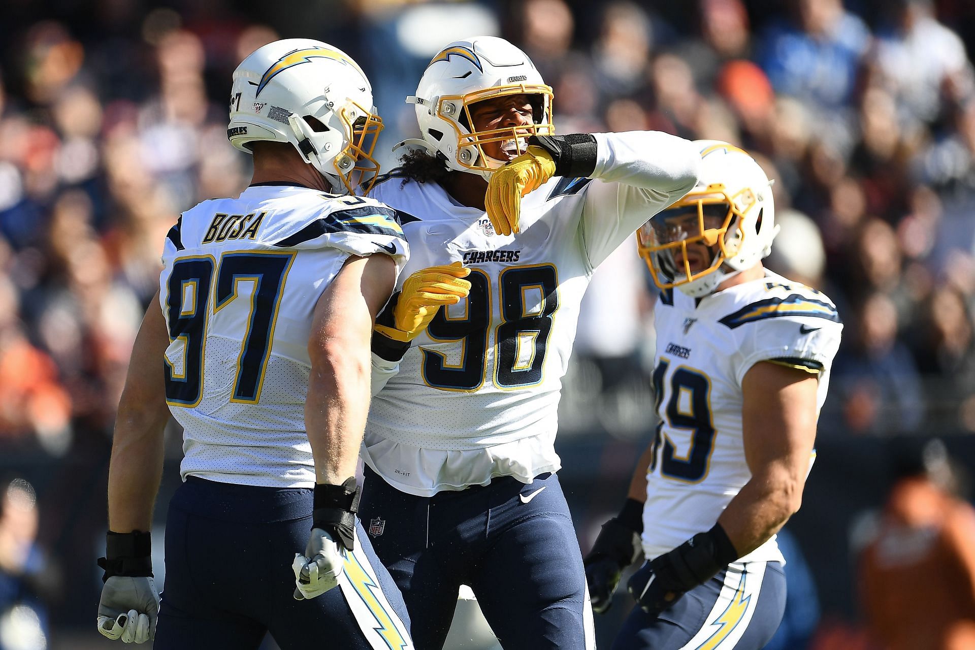 Isaac Rochell (98) while with the Los Angeles Chargers
