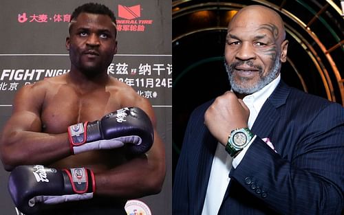 Francis Ngannou (left) and Mike Tyson (right) (Images via Getty)