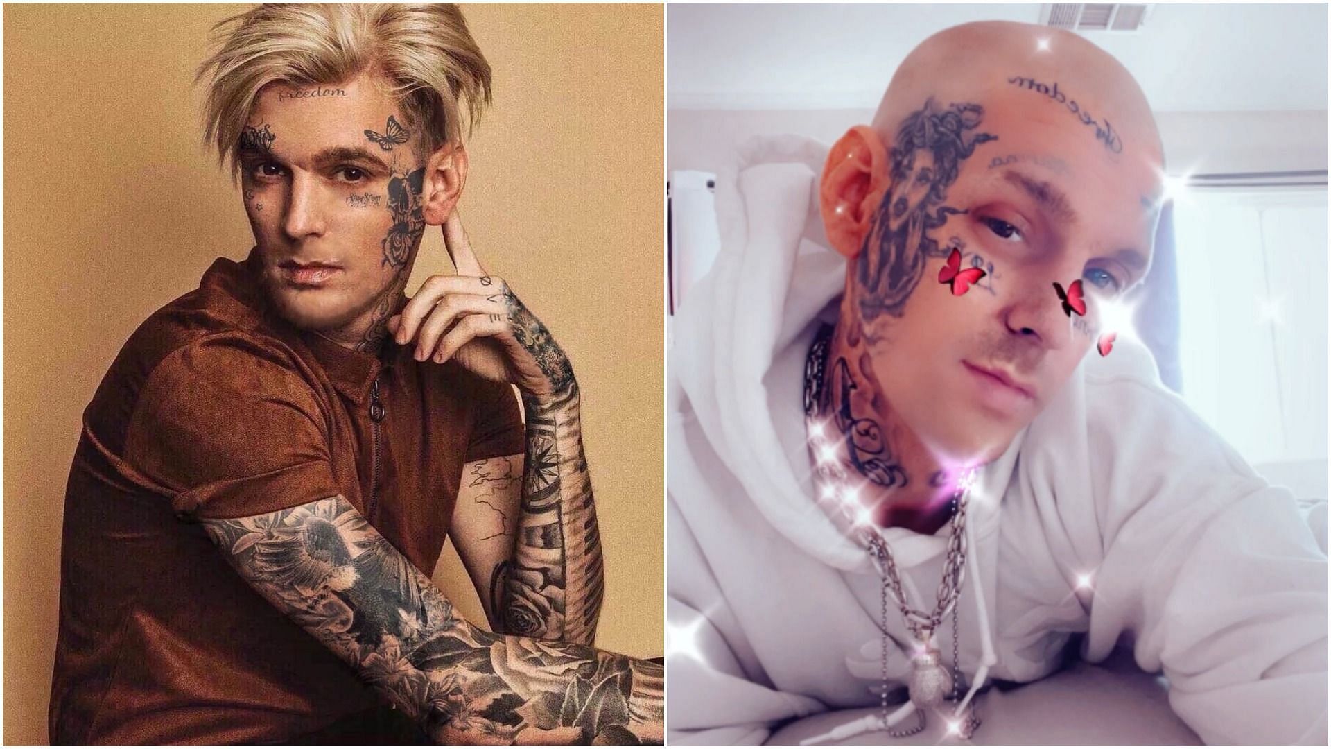 Aaron Carter Debuts Massive Face Tattoo