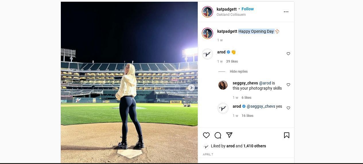 Alex Rodriguez claimed credit for his girlfriend&#039;s spectacular Opening Day photos. &quot;Is this your photographic skills?&quot; an admirer inquired, and he responded, &quot;Yes.&quot;