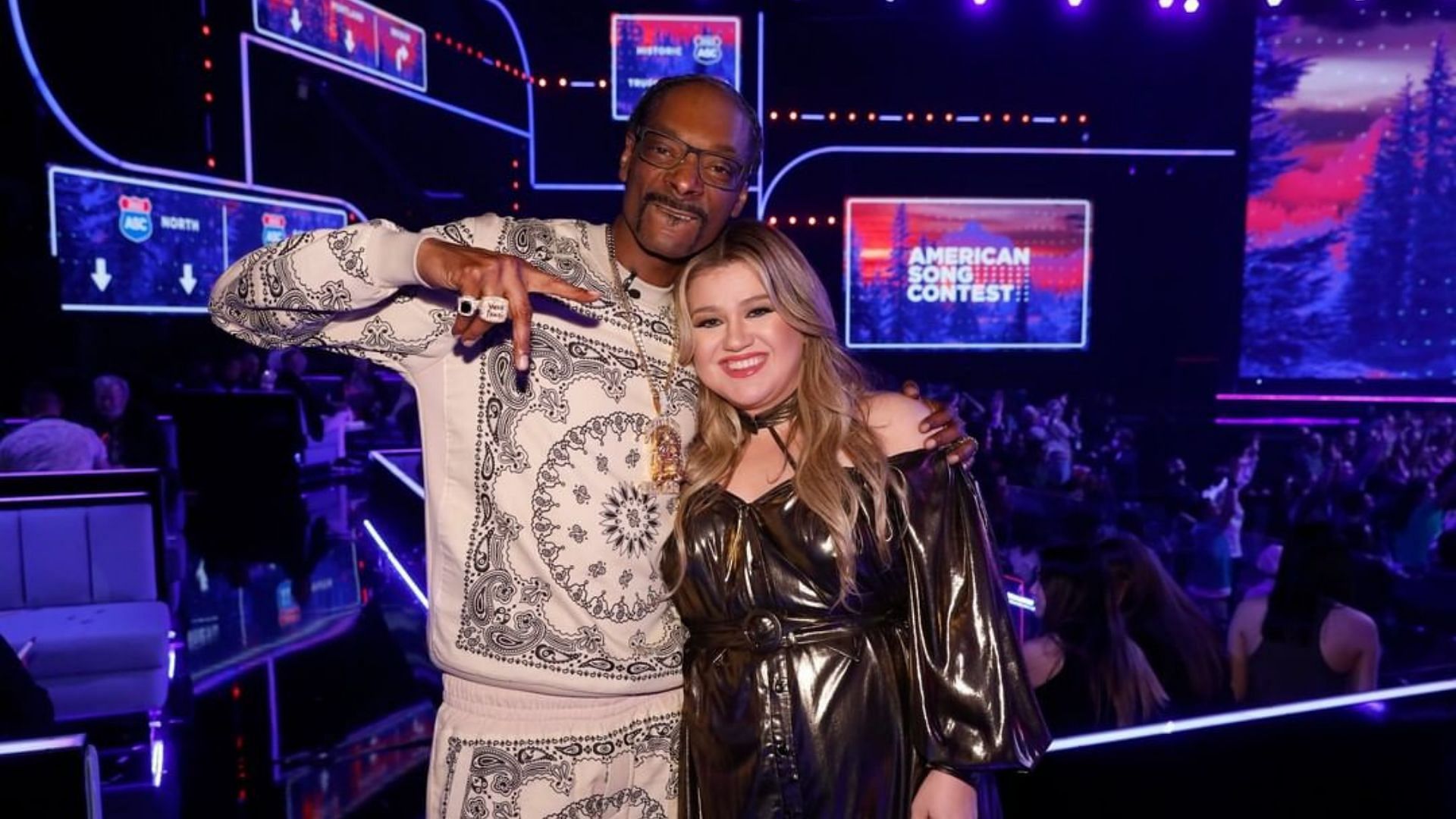 Snoop Dogg and Kelly Clarkson from American Song Contest (Image via kellyclarkson/Instagram)