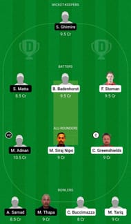 Dream11 Team for Oeiras vs Gorkha 11 - ECS T10 Cartaxo 2022 Semi-final 1.