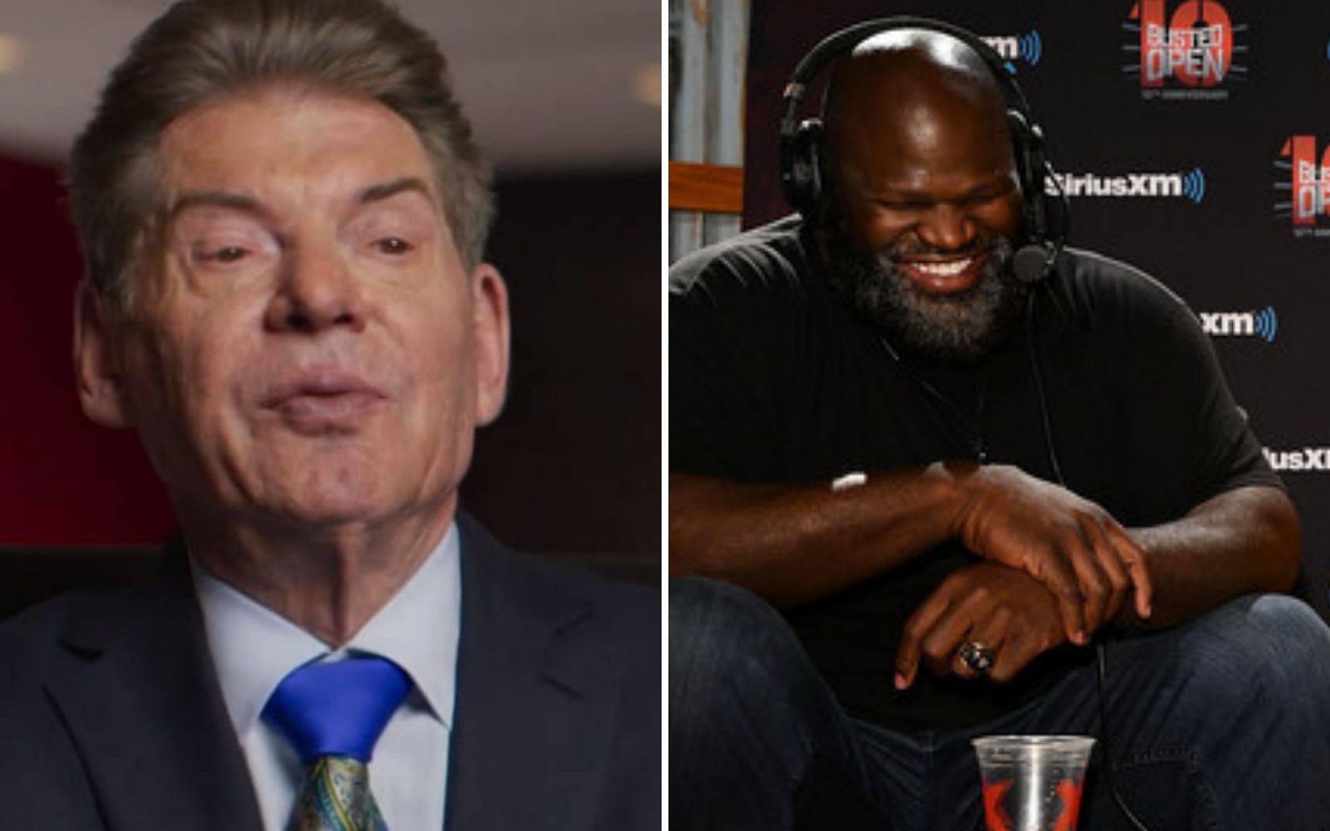 Vince McMahon (left); Mark Henry (right)