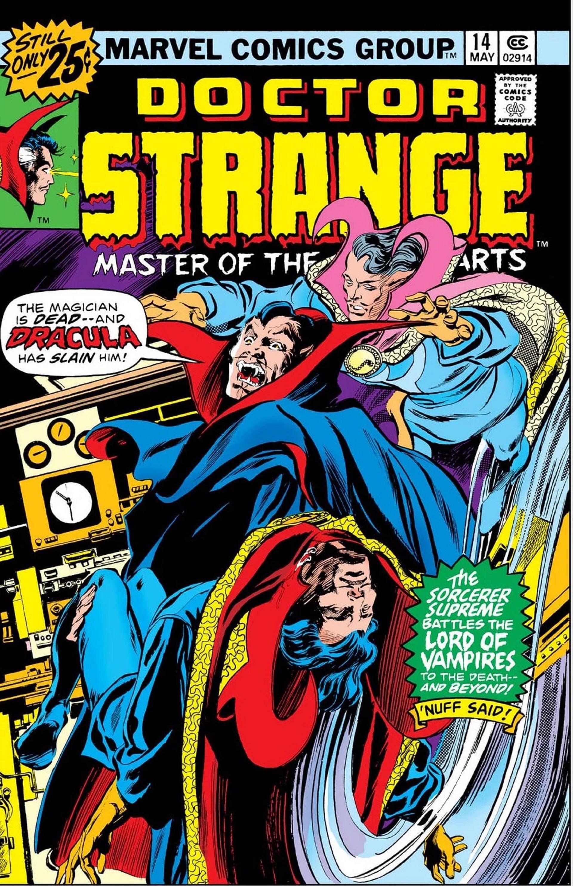 The comics shows Strange fighting the King Dracula (Image via Marvel)