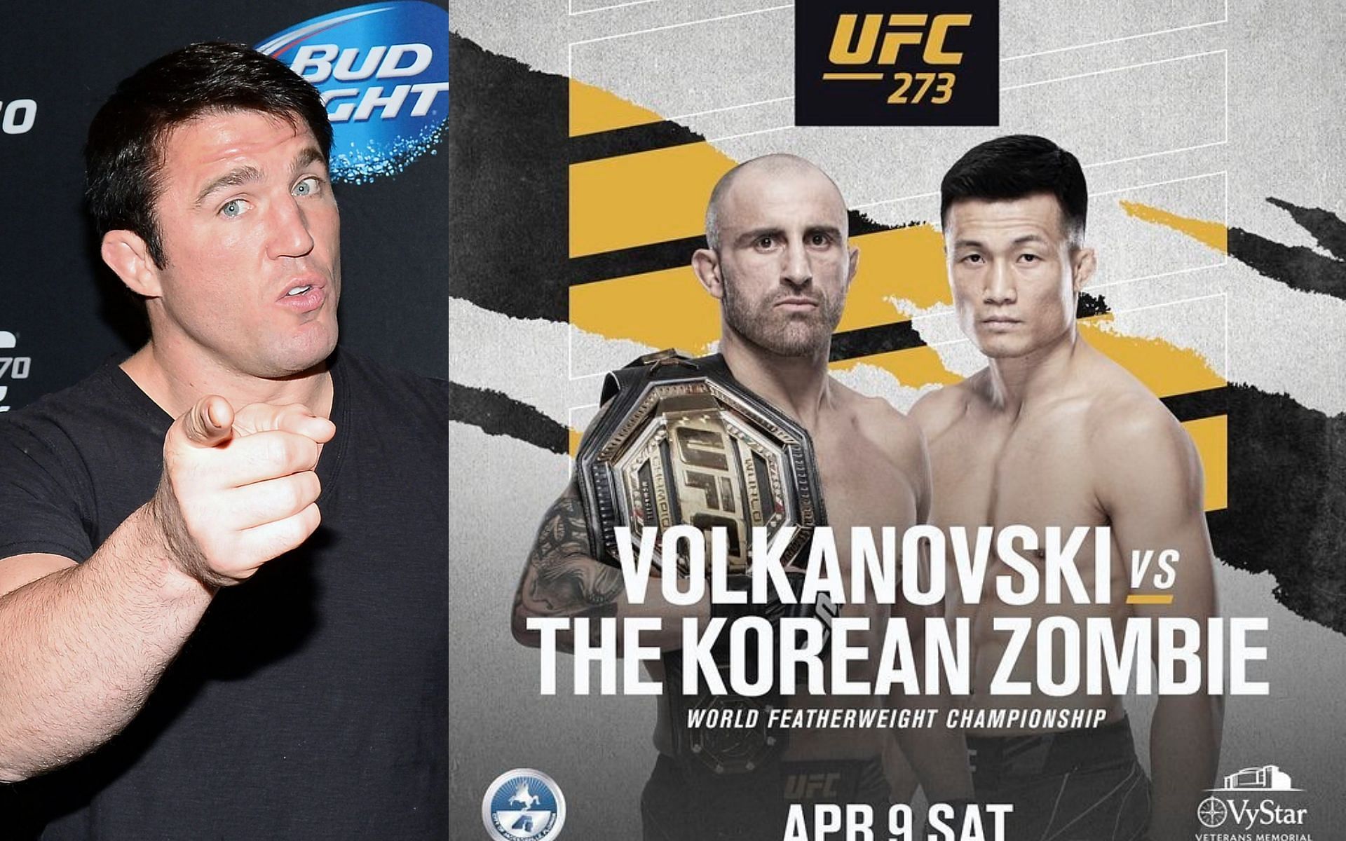 Chael Sonnen (left) details what Alexander Volkanovski must do versus &#039;The Korean Zombie&#039; [Images courtesy of Getty and @alexvolkanovski Instagram]