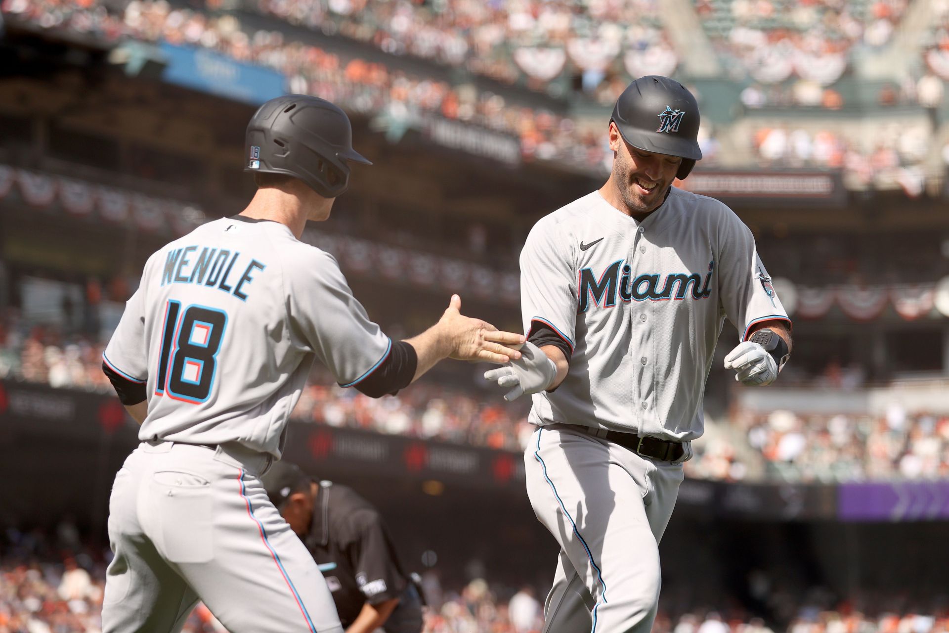 Miami Marlins know how to high five