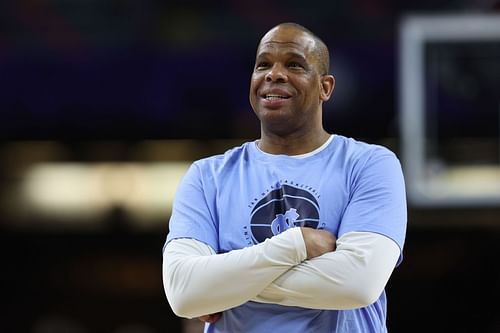 Coach Hubert Davis readies his Tar Heels for a Final Four showdown against the Duke Blue Devils.