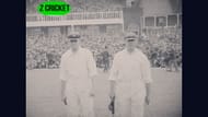 Charles Macartney walking out to bat with Bill Woodful after lunch on Day 1 in the Leeds Test of 1926 (Image: YouTube/Z Cricket)
