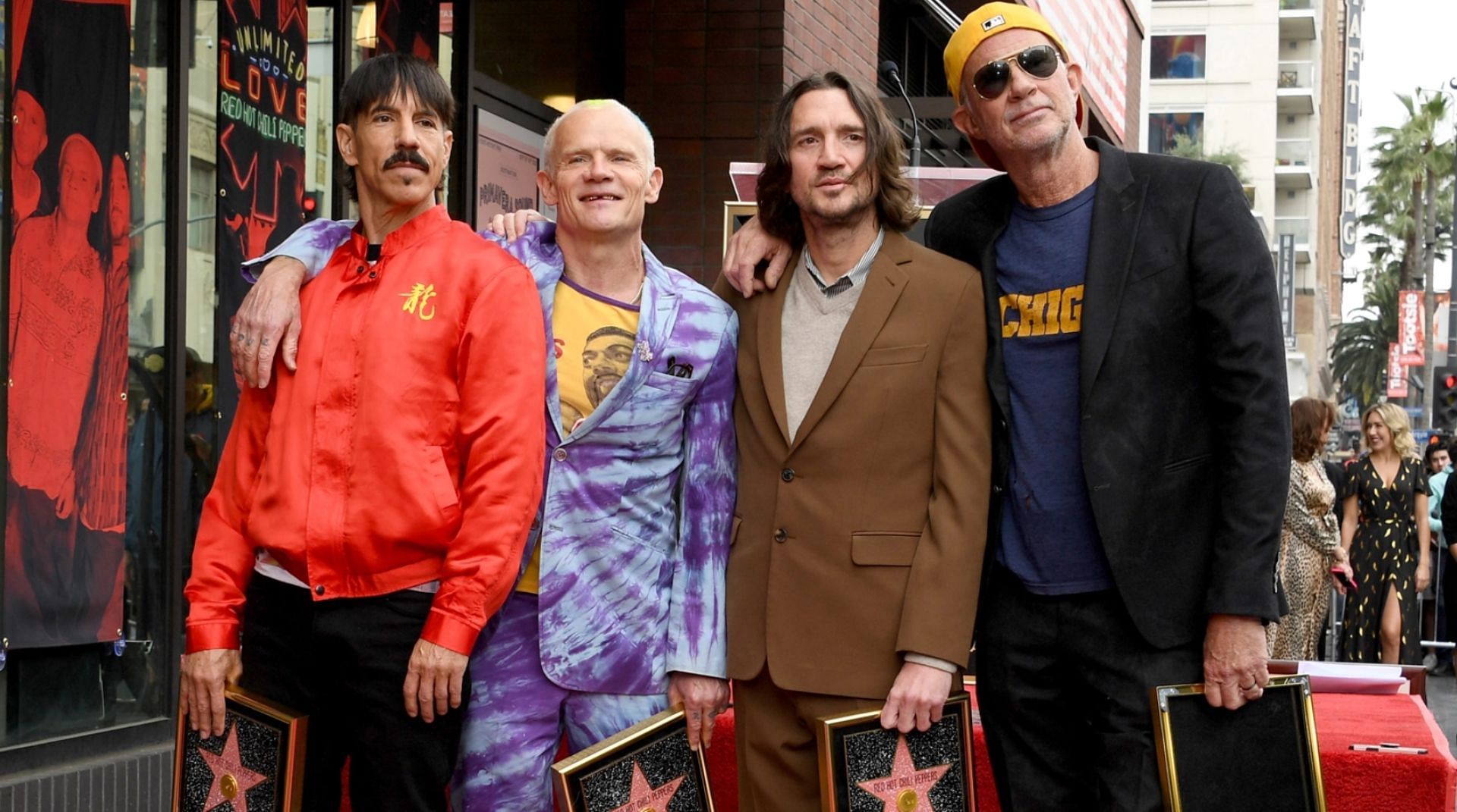 American rock band Red Hot Chilli Peppers on Thursday received a star on the Walk of Fame. (Image via Jon Kopaloff/Getty Images)