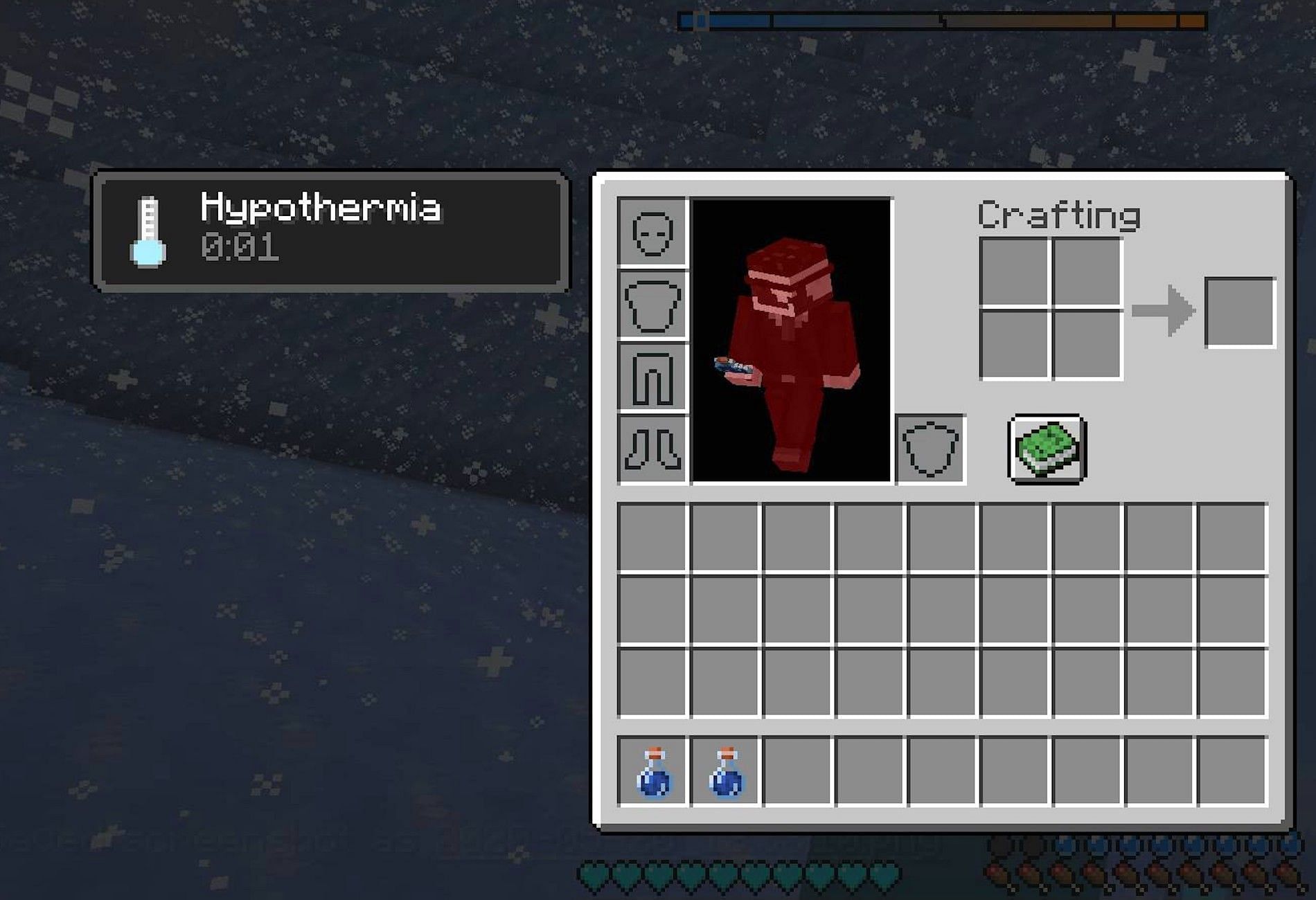 Player with hypothermia [Image via Minecraft]