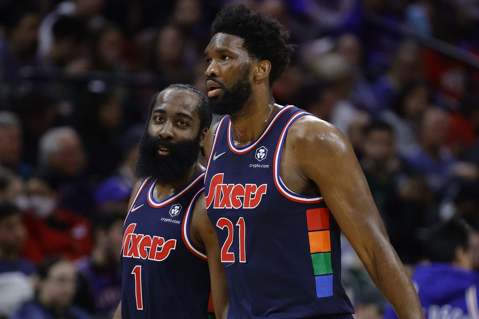 James Harden and Joel Embiid of the Philadelphia 76ers.