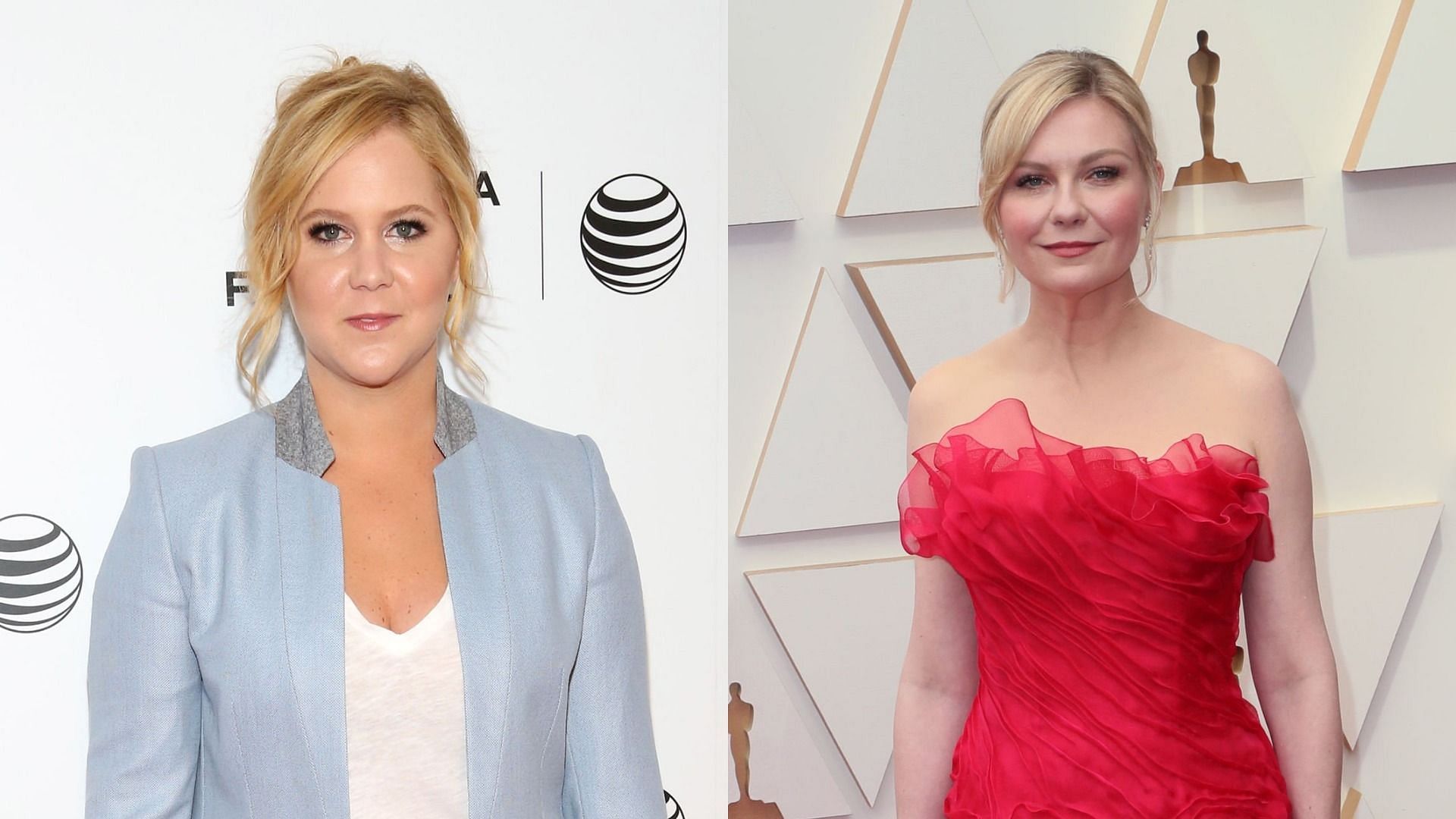 Amy Schumer revealed she received &quot;death threats&quot; for jokingly calling Kirsten Dunst a &quot;seat filler&quot; at the 2022 Oscars (Image via Robin Marchant/Getty Images and David Livingston/Getty Images)