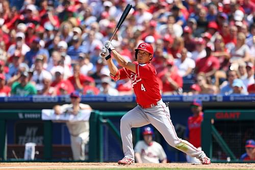 Shogo Akiyama batting for the Cincinnati Reds