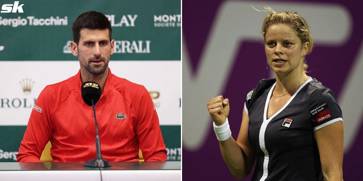 Novak Djokovic (L) and Kim Clijsters.