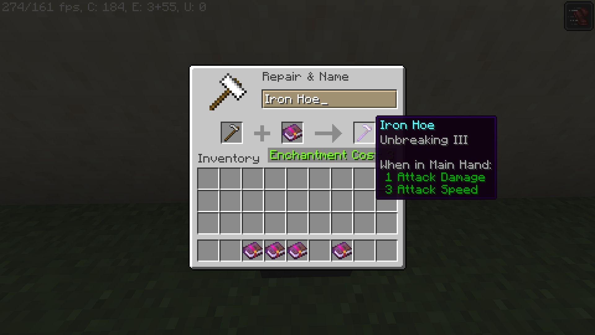 Unbreaking 3 enchanted book (Image via Minecraft)