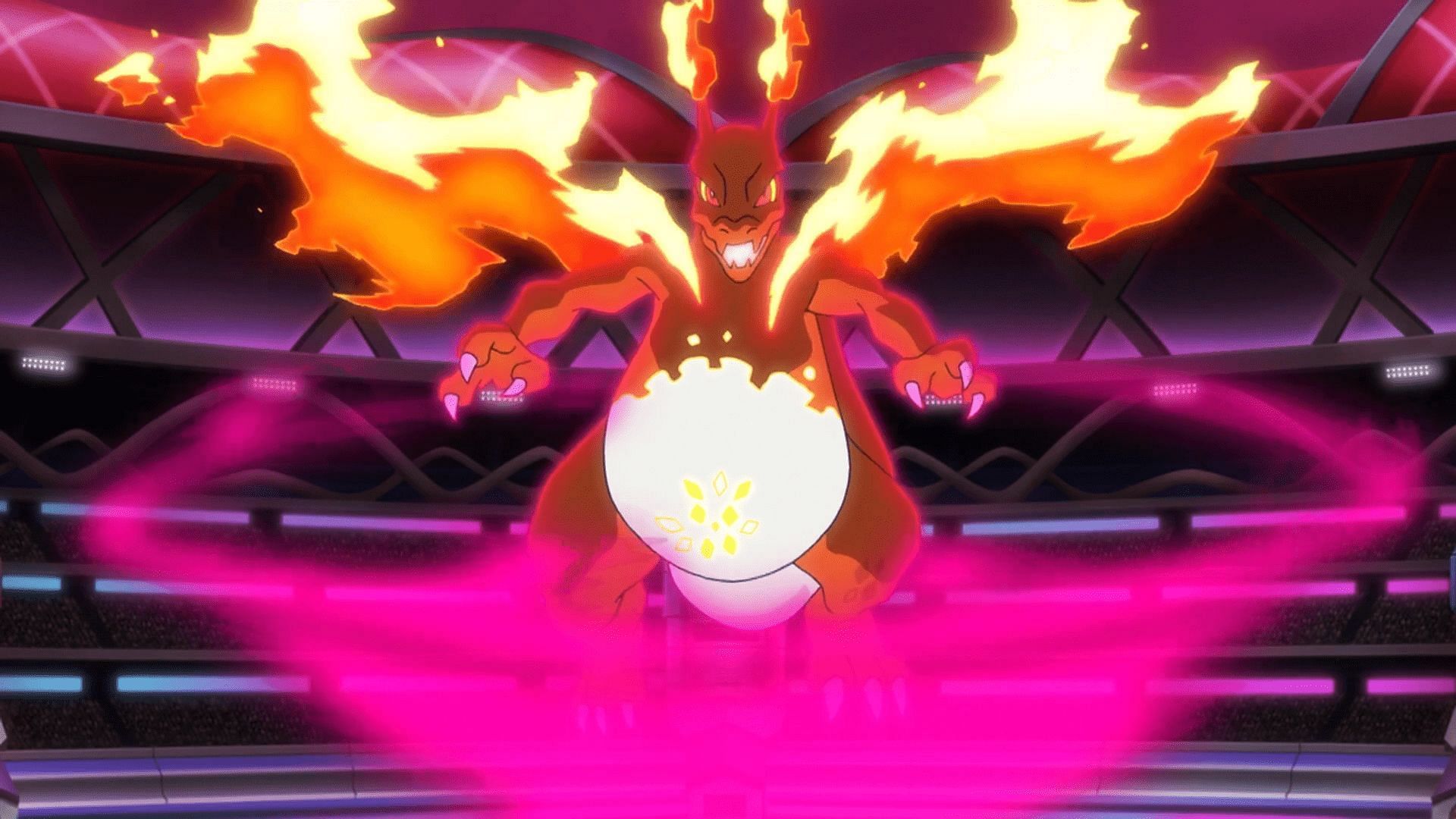 Gigantamax Charizard as it appears in the anime (Image via The Pokemon Company)