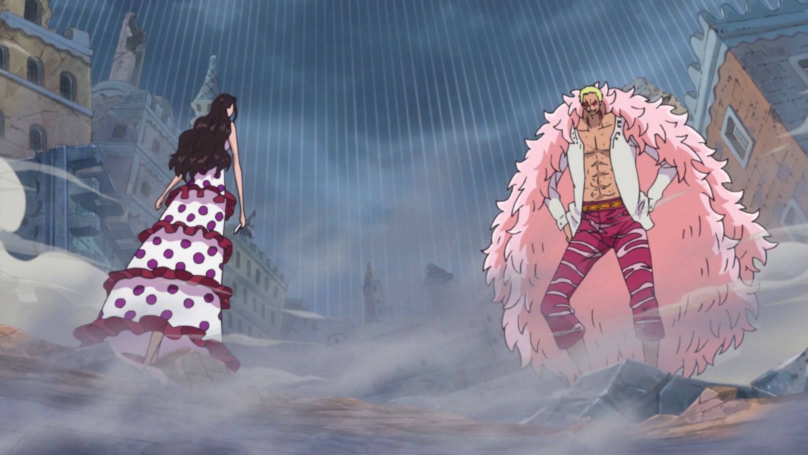 Viola confronts Doflamingo (Image via One Piece Wiki)