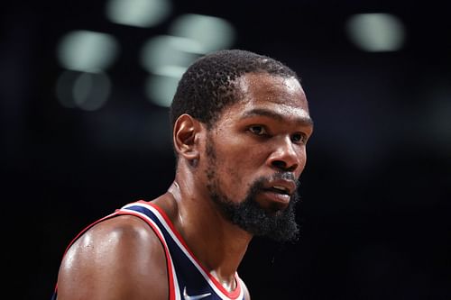 Brooklyn Nets star Kevin Durant in action during a game