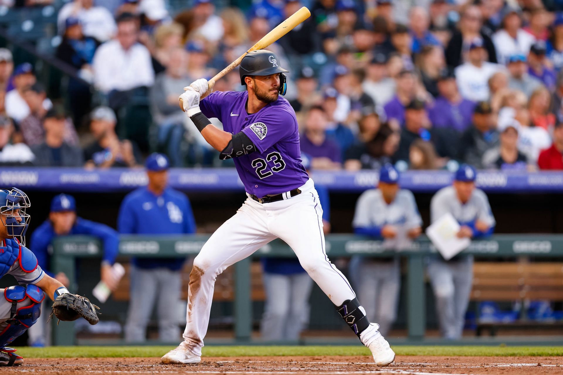 Kris Bryant batting for the Colorado Rockies