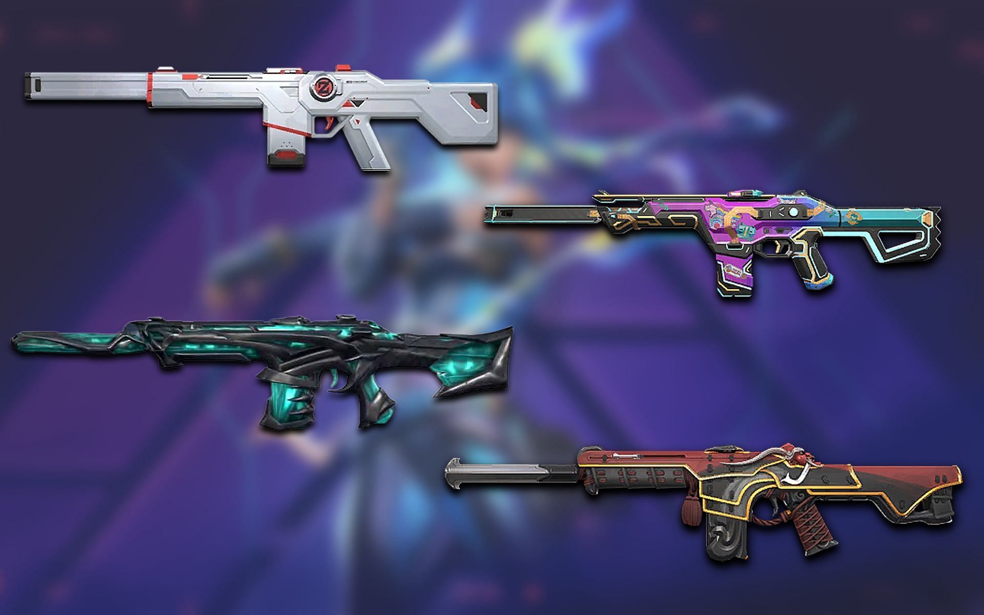 Some of the most popular Phantom skins in Valorant (Image via Sportskeeda)