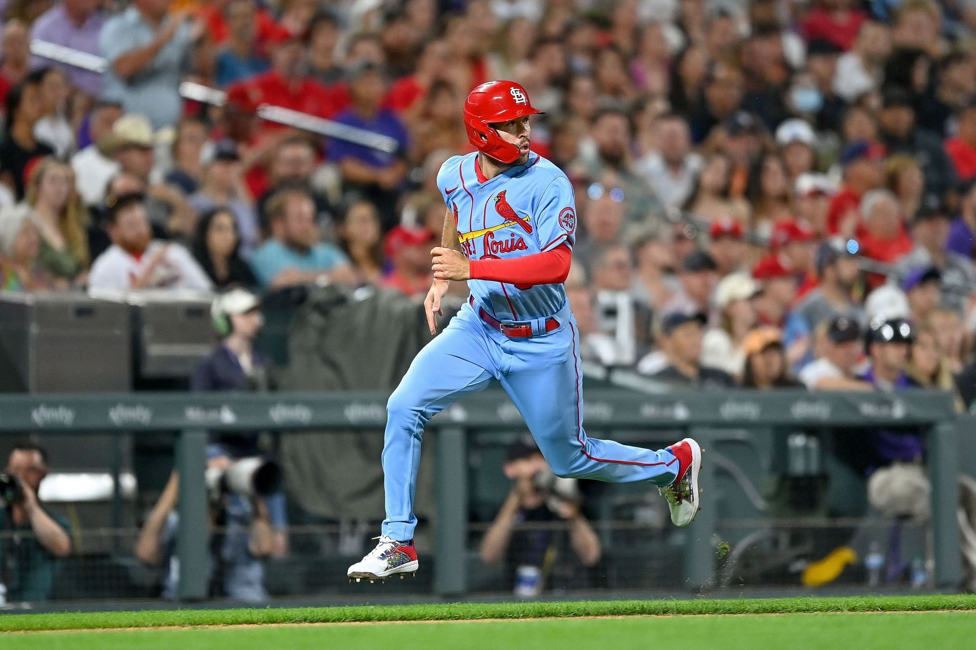 St. Louis Cardinals outfielder Dylan Carlson displayed his arm strength and bullet-like accuracy against the New York Mets on Wednesday.
