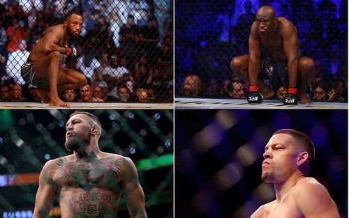 Leon Edwards (top left), Kamaru Usman (top right), Conor McGregor (bottom left), and Nate Diaz (bottom right) [Images courtesy of Getty]