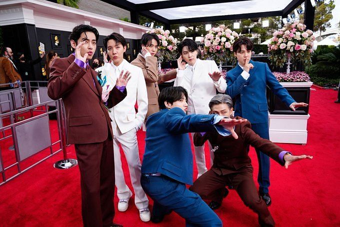 All BTS Members Reunite at Grammys 2022 Red Carpet Looking Dapper