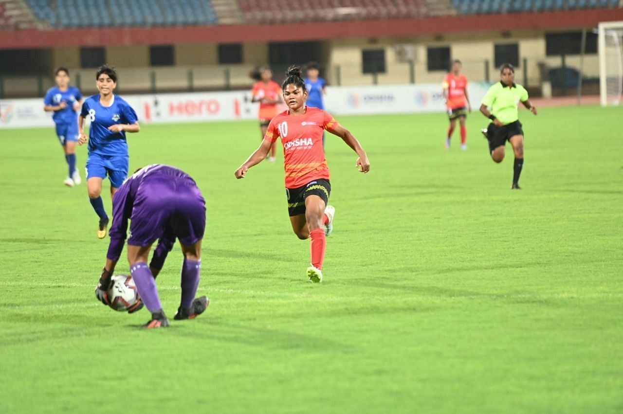 Pyari Xaxa scored a brace for Odisha Sports against ARA FC. (Image Courtesy: Twitter/IndianFootball)